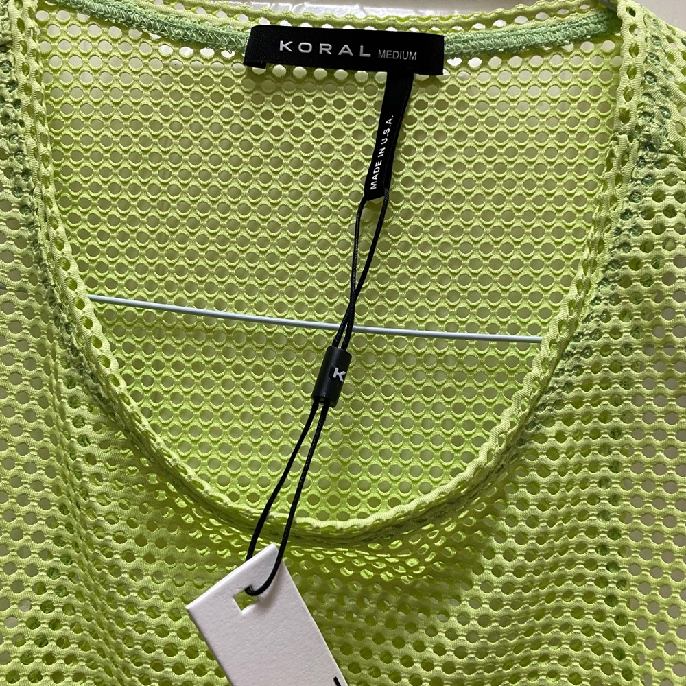 NWT Koral mesh lime green tank